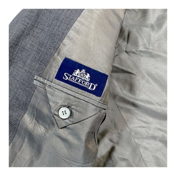 Stafford Jacket Mens 40 Short Gray Wool Lined Sport Classic Professor Office - Picture 9 of 16